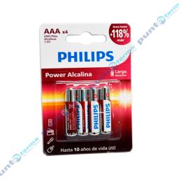 Pilas Power Alcalina AAA Philips - Cont. 4 Unidades.