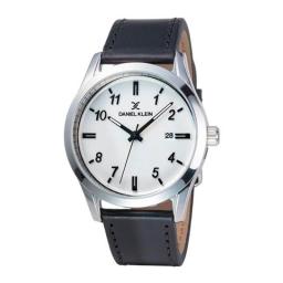 Reloj Daniel Klein Masculino Cuero Negro con Plata