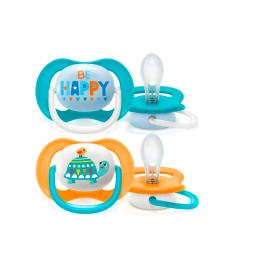 Pack Chupete Anatomico Ultra Air 6-18 meses Be Happy Boy Avent -  Cont. 2unidades