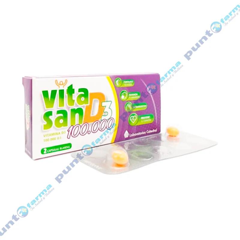 Vitasan D3 Vitamina D3 100.000 UI - Cont. 2 Capsulas Blandas