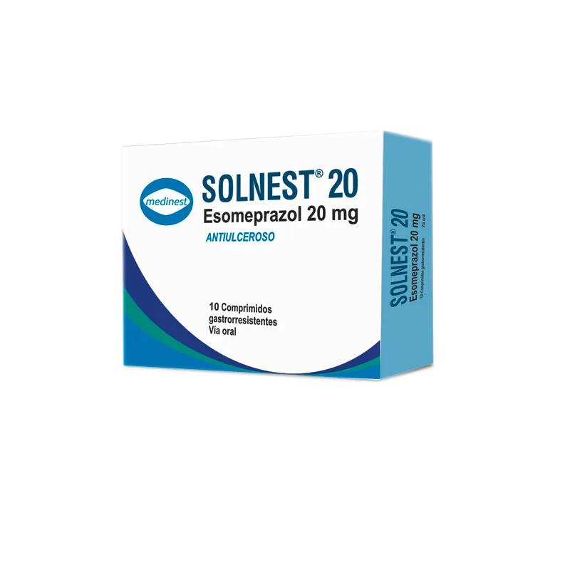 Solnest 20 Esomeprazol 20mg - Caja de 10 Comprimidos