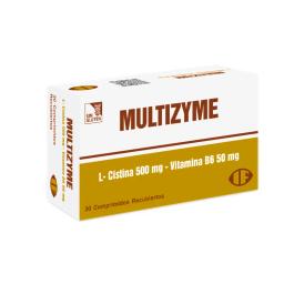 Multizyme L- Cistina 500 mg Vitamina B6 50 mg - Cont. 30 Comprimidos Recubiertos