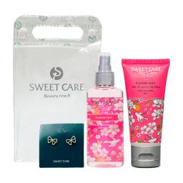 Set Sweet Care Body Splash Flower Mist + Crema de Manos + Aro Kit