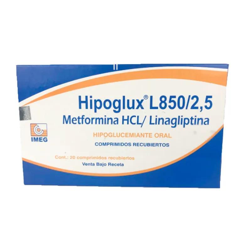 Hipoglux L 850/2,5 Metformina HCL Linagliptina - Cont. 20 Comprimidos Recubiertos