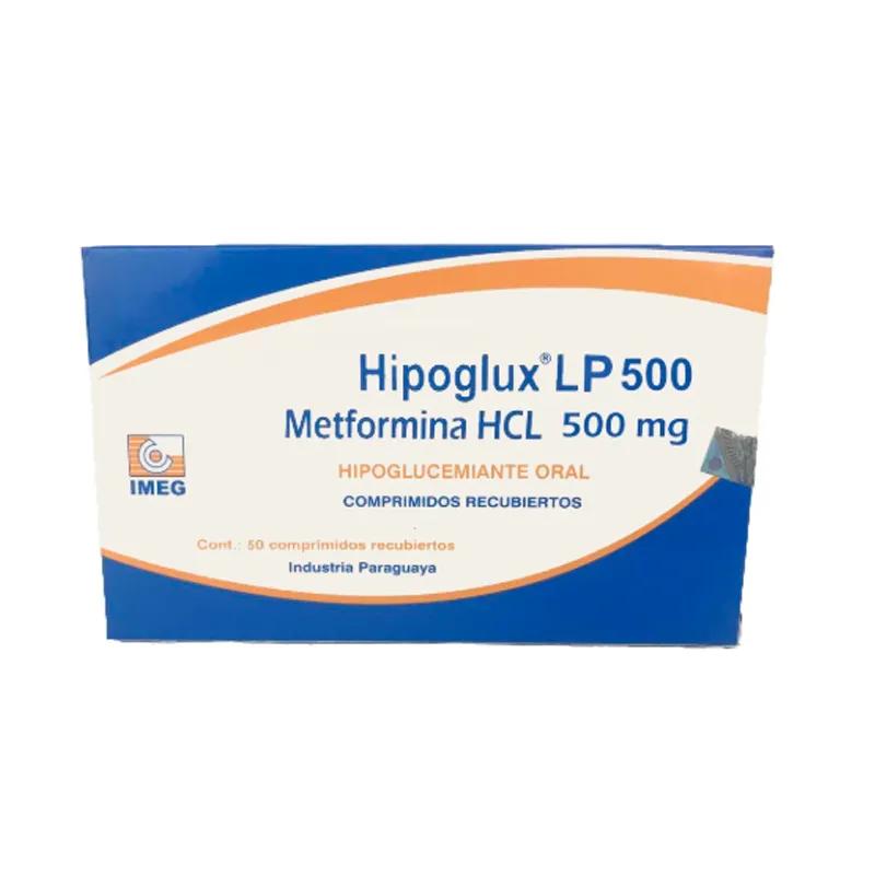 Hipoglux LP 500 Metformina HCL 500 mg - Cont. 50 Comprimidos Recubiertos