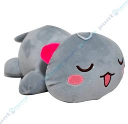 Peluche Hipoalergénico Gato Acostado Gris - 24cm