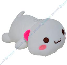 Peluche Hipoalergénico Gato Acostado Blanco - 24cm