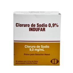 Cloruro de Sodio 0,9% Indufar - Caja de 30 Sobres