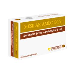 Mesilar Amlo 80/5 Telmisartan 80 mg Amlodipino 5 mg - Cont. 28 Comprimidos