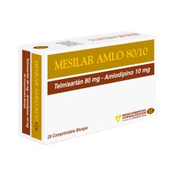 Mesilar Amlo 80/10 Telmisartan 80 mg Amlodipino 10 mg - Cont. 28 Comprimidos