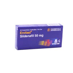 Erofast Sildenafil 50 mg - Caja de 20 comprimidos masticables