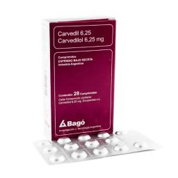 Carvedil 6,25 carvedilol 6,25mg - Caja de 28 Comprimidos