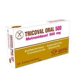 Tricoval Oral - Metronidazol 500 mg - Caja de 20 comprimidos