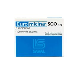 Euromicina 500 mg Claritromicina - Caja de 14 Comprimidos