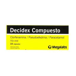 Decidex Compuesto Clorfenamina/ Pseudoefedrina/ Paracetamol - Caja de 10 cápsulas