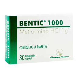 BENTIC 1000 Metformina HCI 1g Control de la Diabetes - Caja de 30 comprimidos