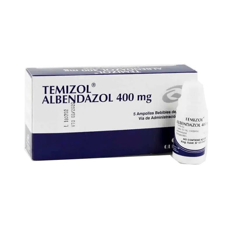 TEMIZOL Albendazol 400mg - 5 ampollas de 10ml