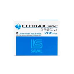 Cefirax Saval Cefpodoxima 200 mg - Caja con 10 Comprimidos Recubiertos