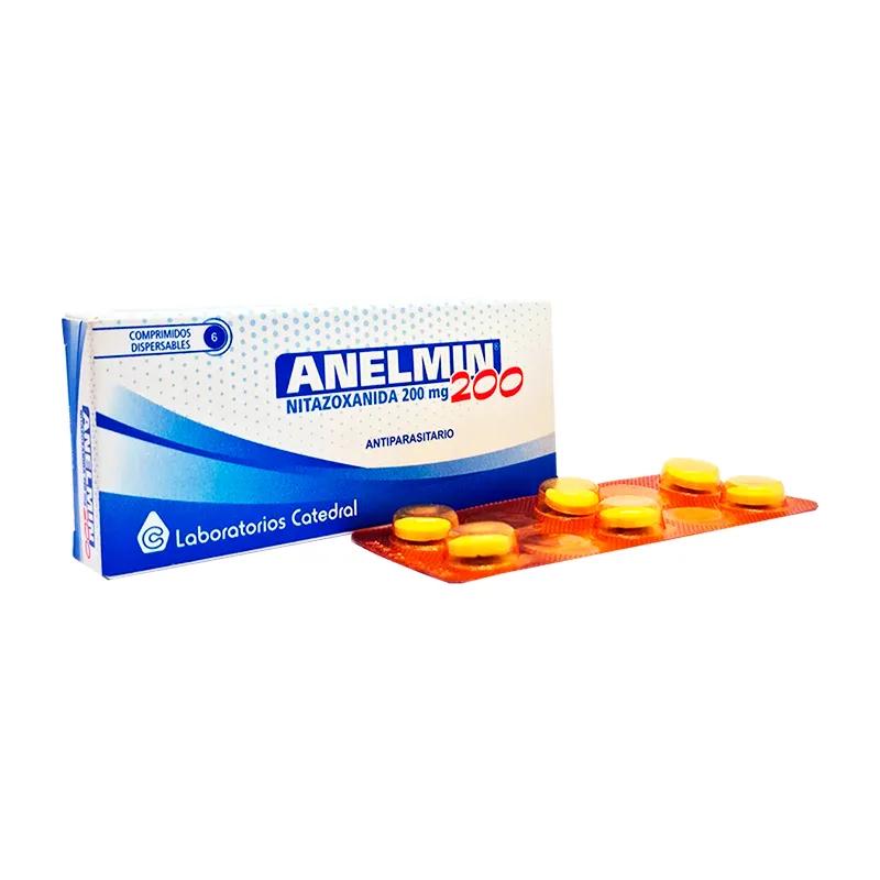 Anelmin Nitazoxanida 200 mg - Caja de 6 Comprimidos Dispersables