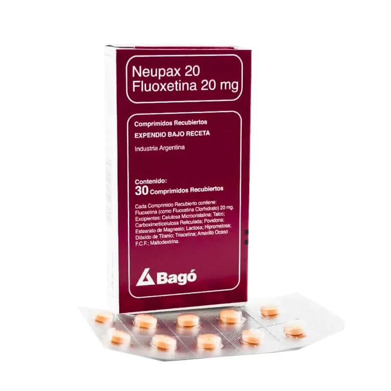 Neupax 20 fluoxetina 20mg - Caja de 30 comprimidos recubiertos