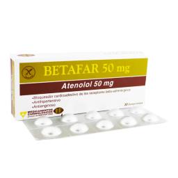 Betafar Atenolol 50 mg - Caja de 30 Comprimidos