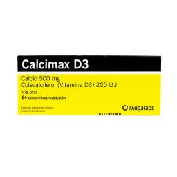 Calcimax D3 Calcio 500 mg Colecalciferol  - Caja de 24 comprimidos