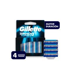 Cartuchos de repuesto Mach 3 Turbo Gillette - Cont. 4 unidades