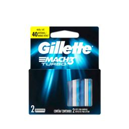 Cartuchos Mach 3 Turbo Gillette - Cont. 2 unidades