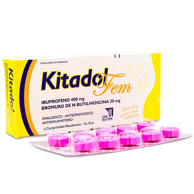 Kitadol Fem Ibuprofeno 400mg - Cont. 6 comprimidos recubiertos