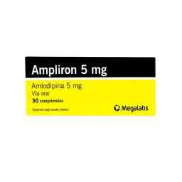 Ampliron 5 mg Amlodipina 5 mg - Caja de 30 Comprimidos