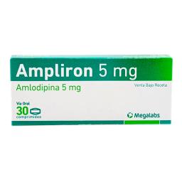 Ampliron 5 mg Amlodipina 5 mg - Caja de 30 Comprimidos