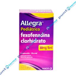 Allegra Pediátrico 30mg/ 5ml - Contenido de 1 frasco con 150 ml + 1 jeringa dosificadora