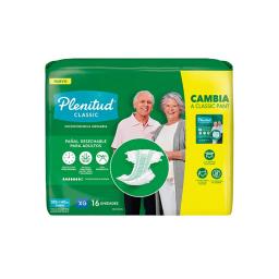 Pañal Desechable para Adultos Classic XG Plenitud - Cont 16 Unidades