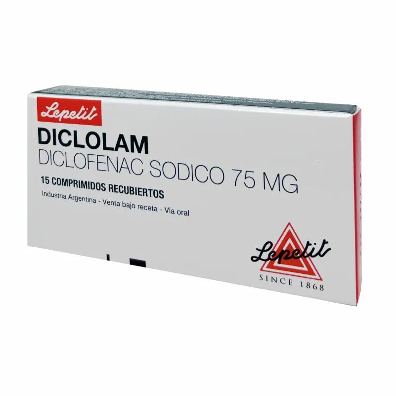 Diclolam Diclofenac Sódico 75mg - Cont. 15 Comprimidos Recubiertos.