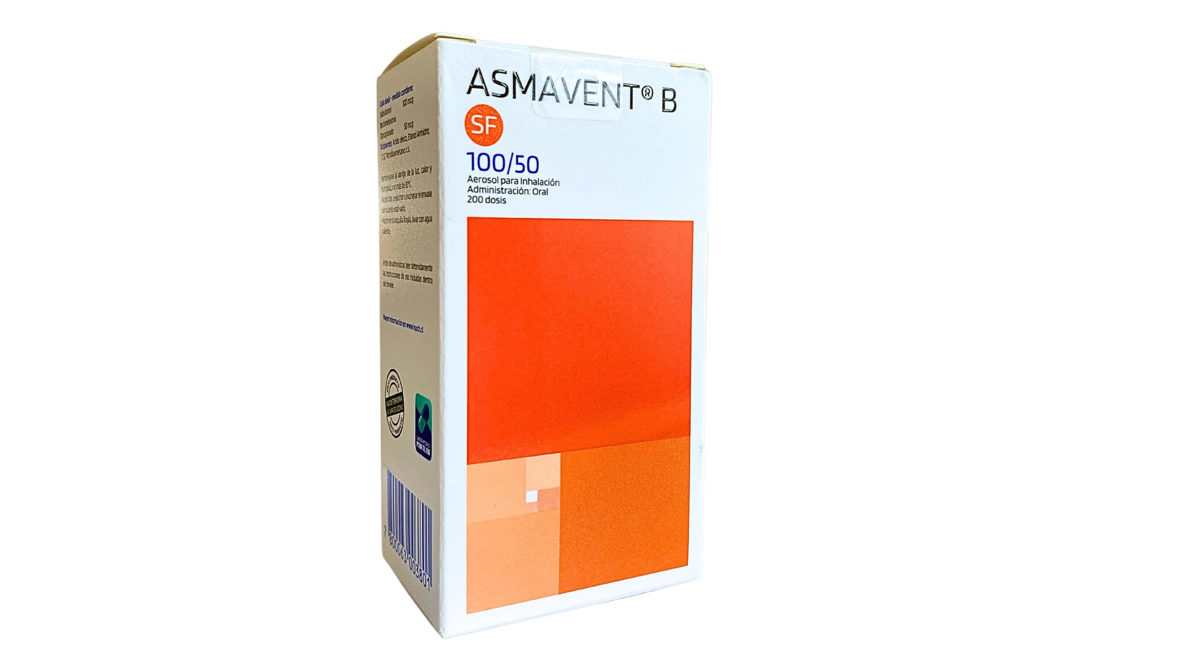 Asmavent B Sf Mintlab 100 mg - Cont. 200 Dosis en Aerosol Para Inhalación Oral.