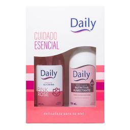 Estuche Regalo Jabon Liquido Pink Rose 350ml + Crema Humectante 350 ml Daily Fem