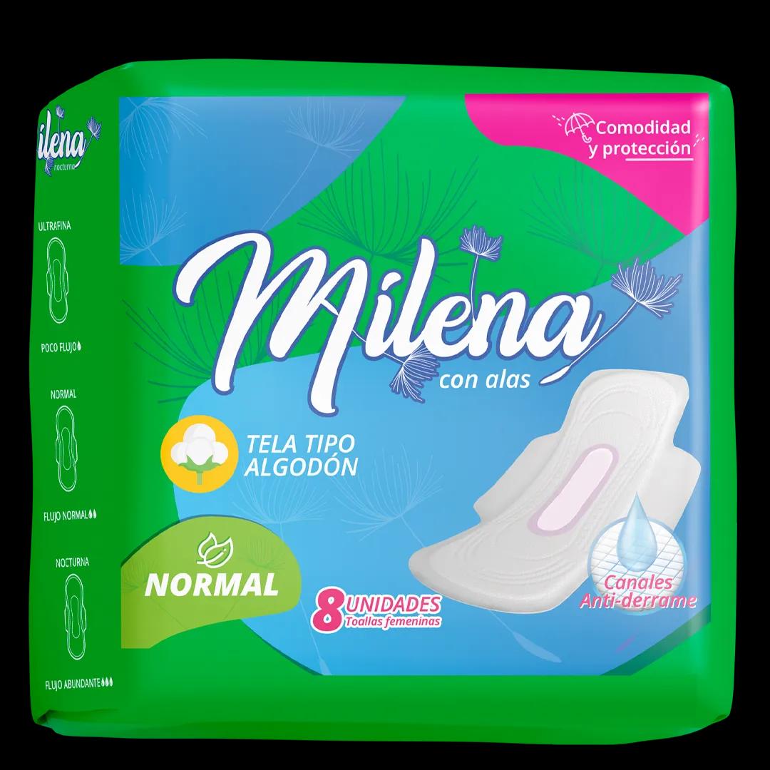 Toalla Higienica Normal con Alas Milena - 8 unidades