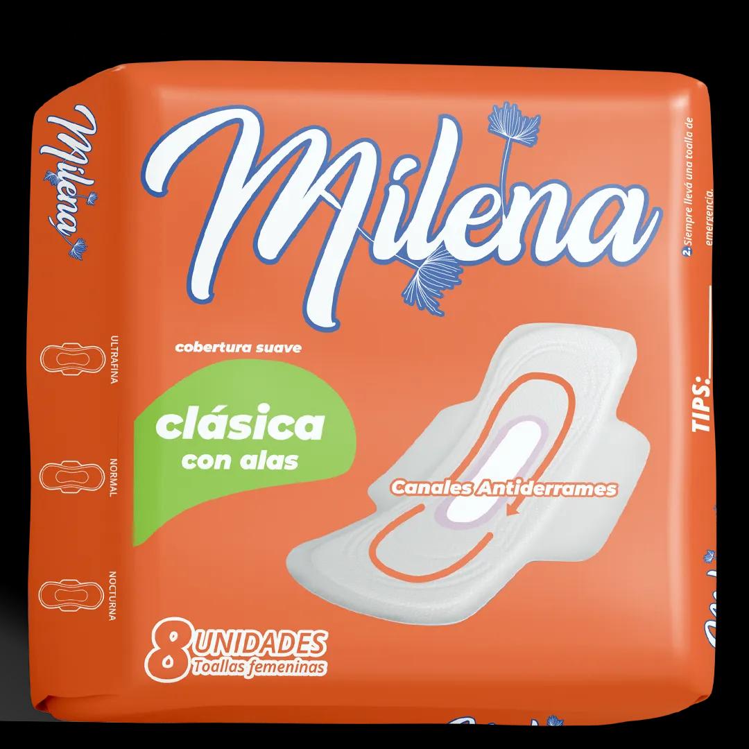 Toalla Higienica Clásica con Alas Milena - Cont. 8 unidades