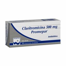 Claritromicina Promepar 500 mg - Cont. 10 Comprimidos Recubiertos