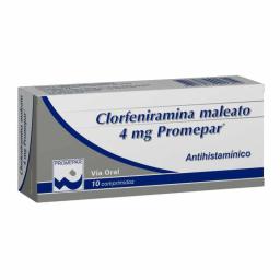 Clorfeniramina Maleato 4 mg Promepar - Cont. 10 Comprimidos