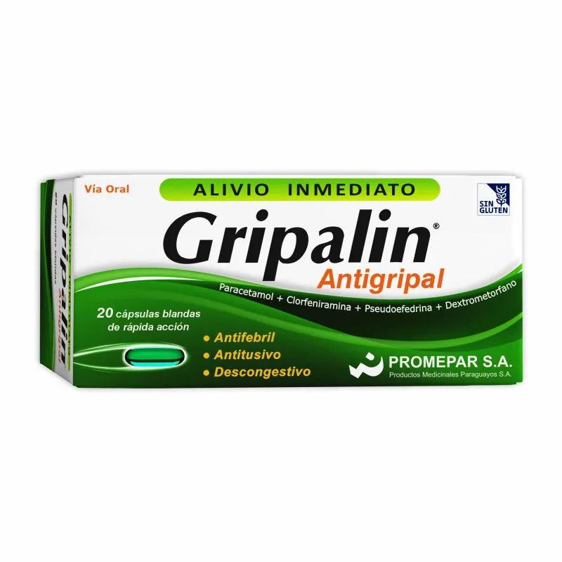 Gripalin Antigripal Paracetamol Clorfeniramina - Cont. 20 Capsulas