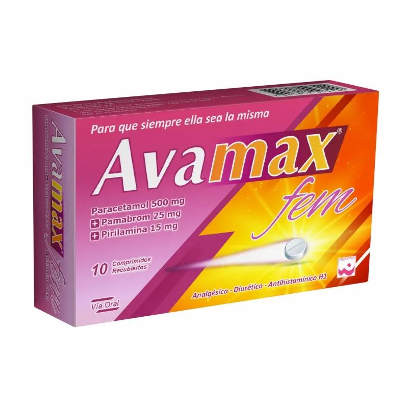 Avamax Fem Paracetamol 500 mg - Cont. 10 Comprimidos Recubiertos