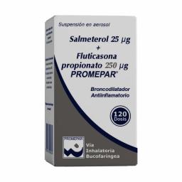 Salmeterol 25 mg Fluticasona 250 mg Promepar - Fco de 120 Dosis