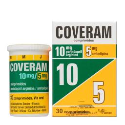 Coveram 10mg/5mg  - Caja de 30 Comprimidos