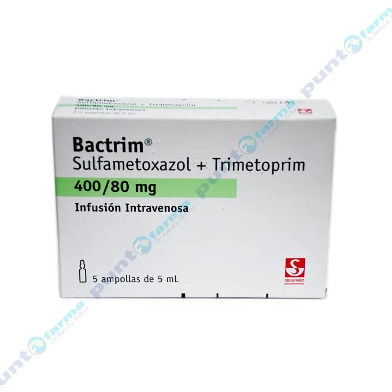 Bactrim Sulfametoxazol Trimetoprim 400/80 mg  - Cont. 5 Ampollas de 5 mL