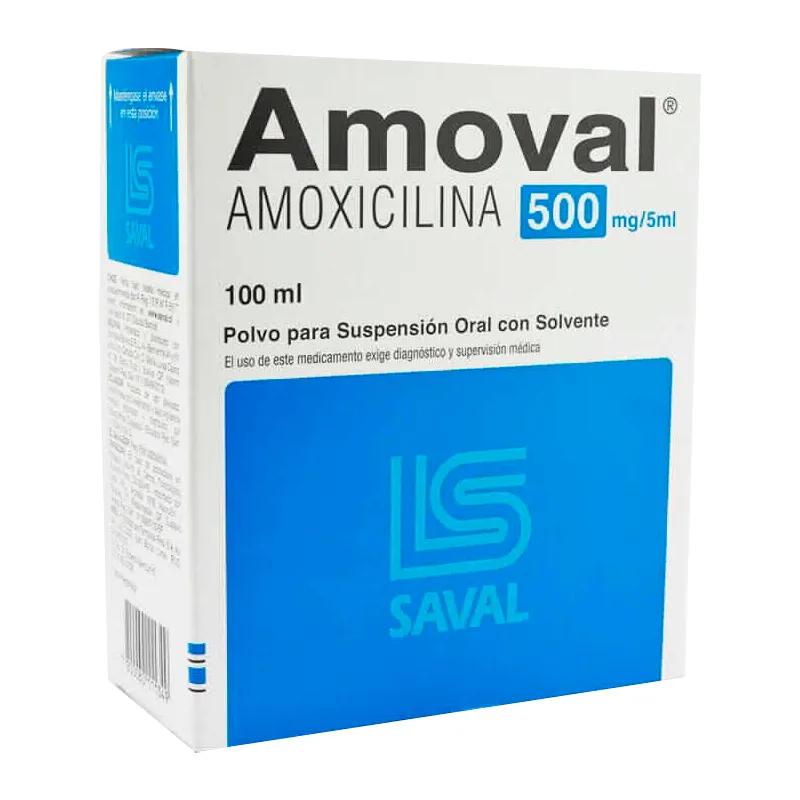 Amoval Amoxicilina 500 mg/5ml - Cont.100 ml Polvo Para Suspensión Oral