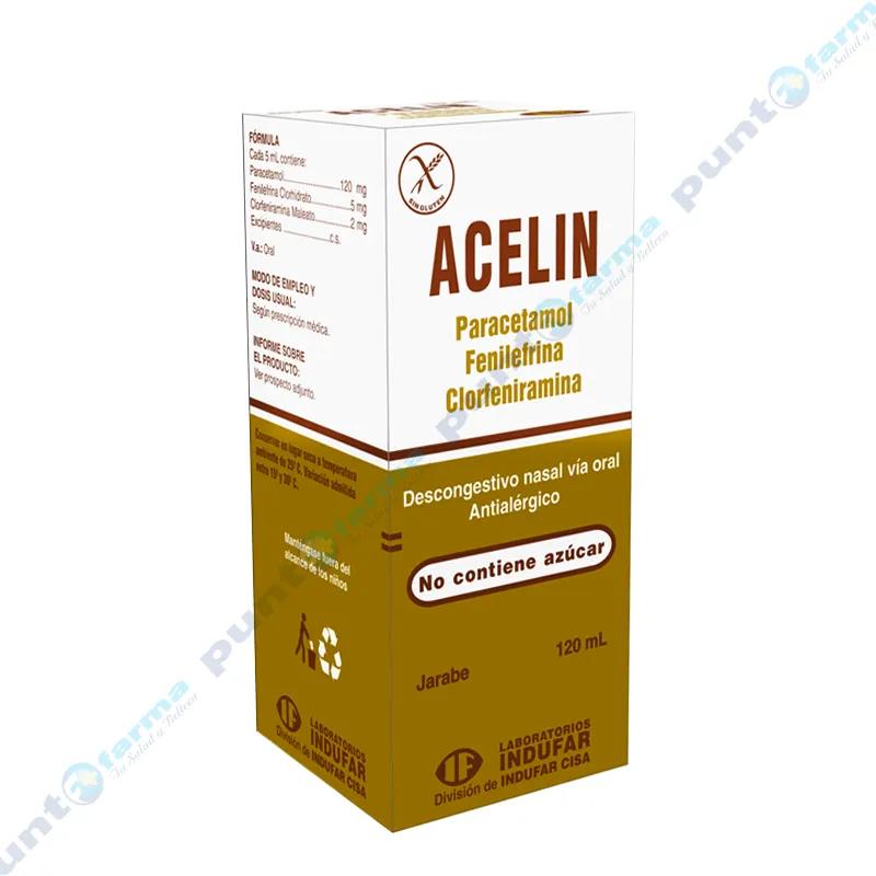 Acelin Jarabe - Paracetamol Fenilefrina Clorfeniramina- Frasco de 120 ml.