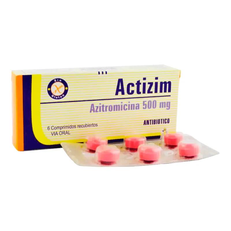 Actizim Azitromicina 500mg - Caja de 6 comprimidos recubiertos
