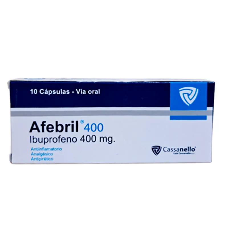 Afebril Ibuprofeno 400mg - Caja de 10 capsulas