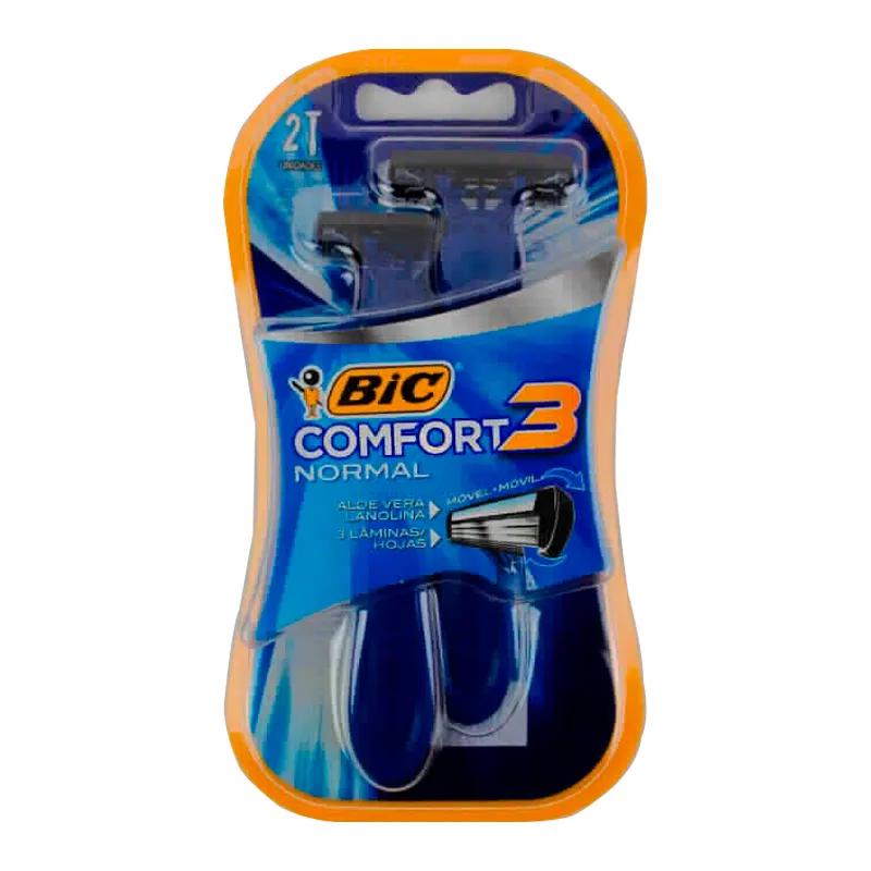 Afeitadora Comfort 3 Normal Bic - Cont. 2 unidades